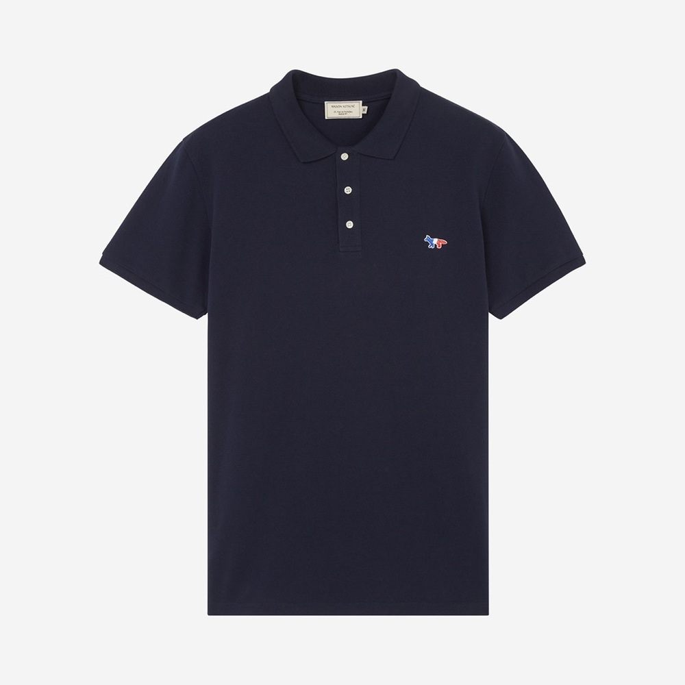 Maison Kitsune fox polo tee navy